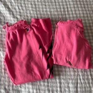 Aviator Nation Pink Sweatpants and Sweatshirt